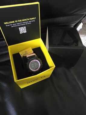 Invicta Black and Pink Digital Chronograph Watch